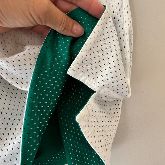 Nike Sz M Authentic Mens Practice Reversible Mesh Shorts White Green Pockets - Picture 7 of 8